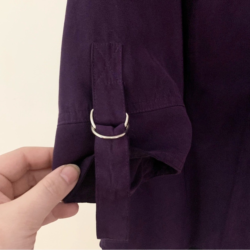 Dress Barn Woman Suede Button Down Shirt • Purple Blouse 14W 16W EUC OBO - Picture 6 of 11